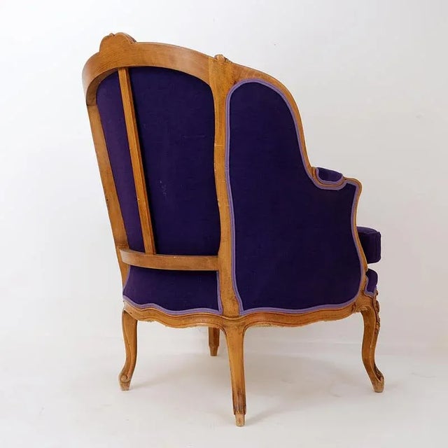 French Bergere Armchair in Velvet For Sale - Image 3 of 13