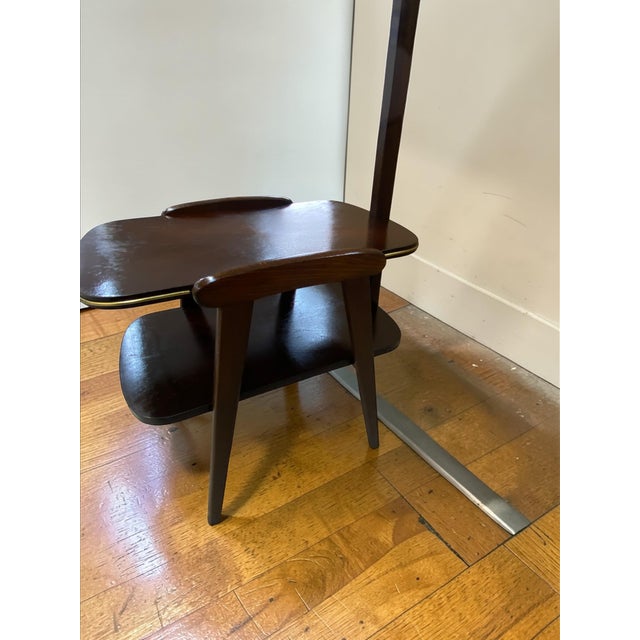 Metal Mid-Century Modern Side Table with Integrated Floor Lamp, 1950s For Sale - Image 7 of 17