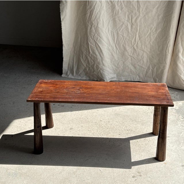 Vintage Indonesian Brown Teak Coffee Table with Tapered Legs, 1980s For Sale - Image 10 of 18