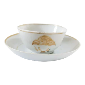 18th Century Chinese Export Armorial Teacup and Saucer With Seal of the United States