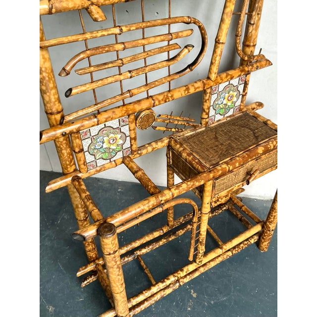 Vintage Boho Tortoise Bamboo Hall Tree For Sale - Image 4 of 8