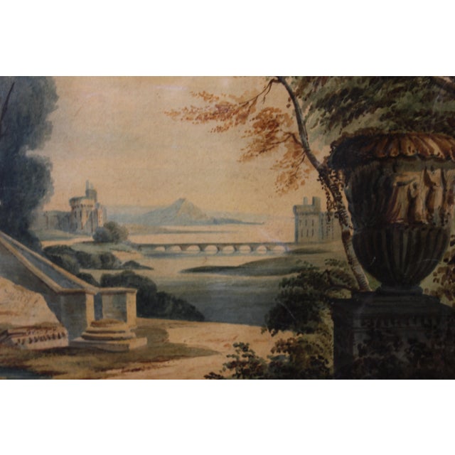 Baroque Late 19th Century Baroque Style Capriccio Landscape View with Figures For Sale - Image 3 of 5