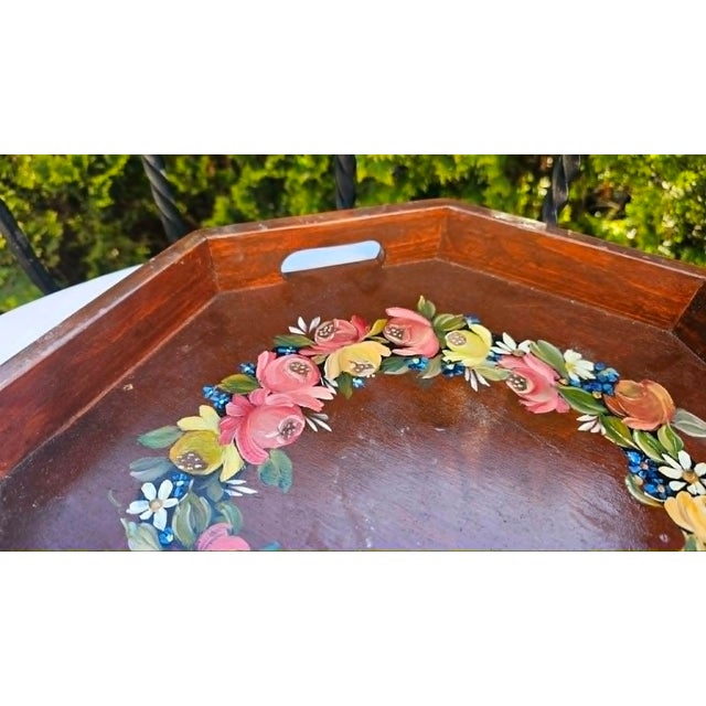 Painted Wooden Tray, 1950s-1970s For Sale - Image 4 of 9