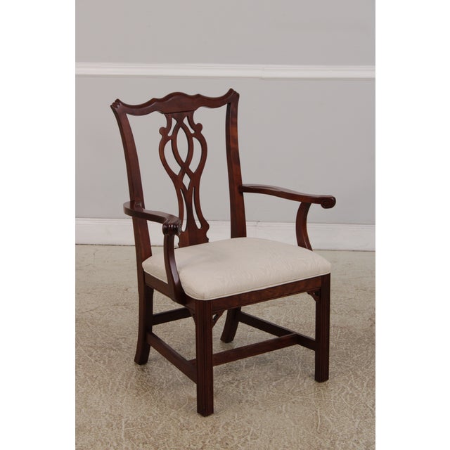 Set of 10 Knob Creek Cherry Chippendale Dining Chairs For Sale - Image 4 of 18