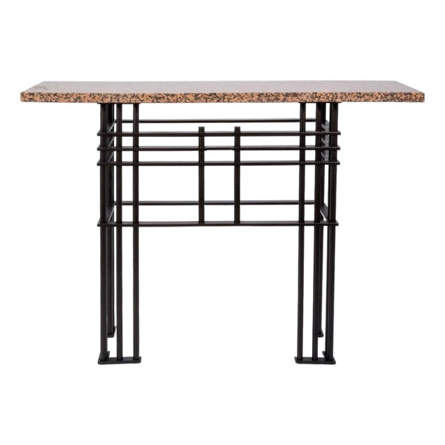 Vintage Marble & Bronze Console Table Attributed to Jean-Michel Wilmotte For Sale