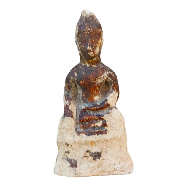19th Century Petite Burmese Clay Buddha For Sale