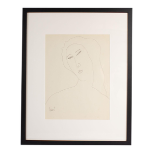 1960 Ink Portrait Drawing of a Woman by Harry Hilson