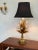 Gilded Italian Tole Lamp With Tulips For Sale - Image 4 of 6
