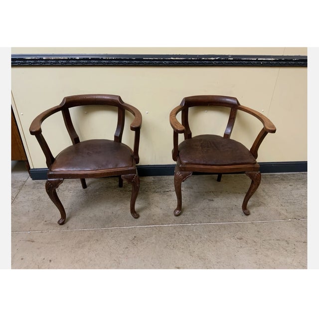Vintage Double-Sided Desk with Armchairs, 1935, Set of 3 For Sale - Image 3 of 13