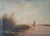 Large Dutch Hague School Windmill Landscape Oil Painting with Polder Lake & Sailboat by Victor Bauffe, Circa 1900, Framed For Sale - Image 4 of 18
