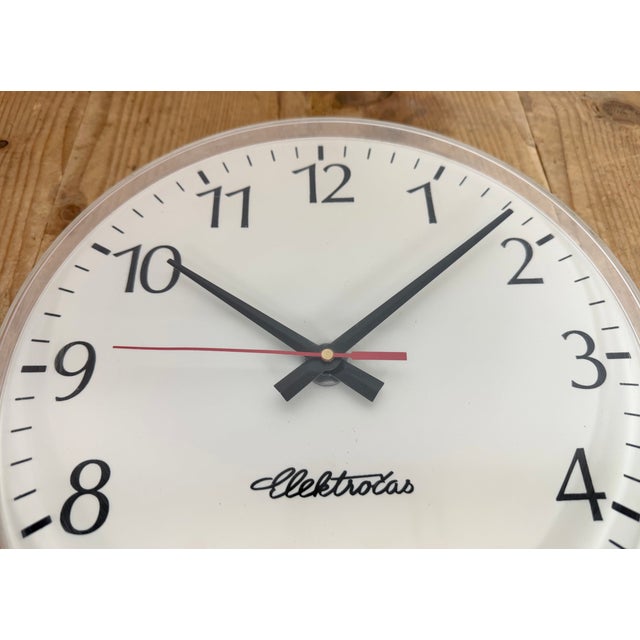 Vintage Office Wall Clock from Elektročas, 1990s For Sale - Image 10 of 18
