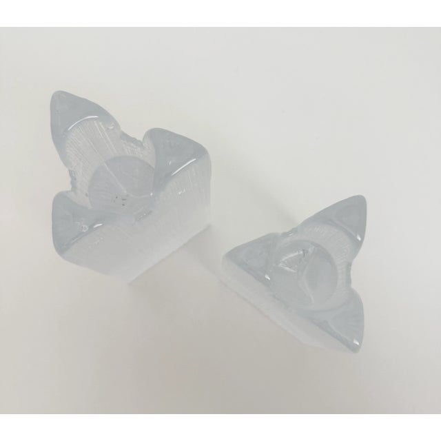 Glass Vintage Kosta Boda Ice Block Candle Holders, Set of 2 For Sale - Image 7 of 8