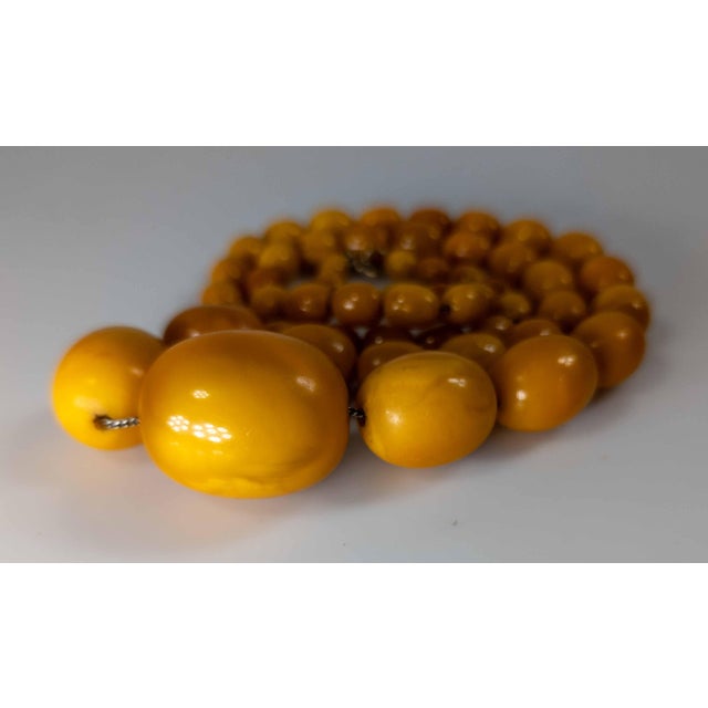 20th Century Butterscotch Egg Yolk Baltic Amber Bead Necklace For Sale - Image 4 of 12