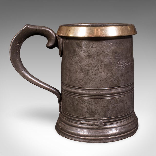 Victorian Antique Public House Tankard, English, Pewter, Quart Jug, Breweriana, Victorian For Sale - Image 3 of 12