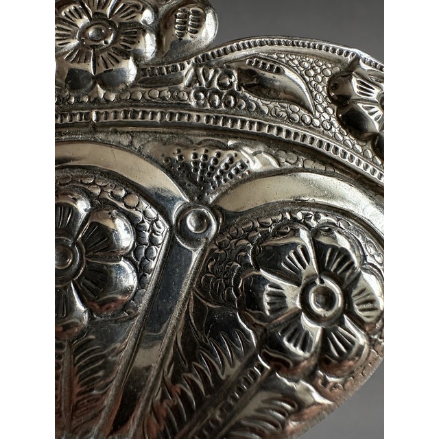19thC Ottoman .900 Silver Turkish Islamic Wedding Mirror For Sale - Image 14 of 18
