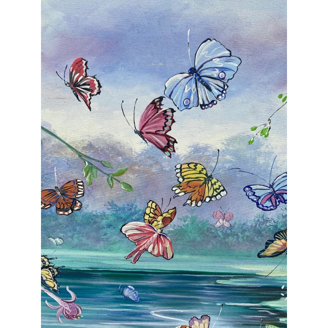 1990s Contemporary Botanical Themed Oil Painting For Sale - Image 4 of 13