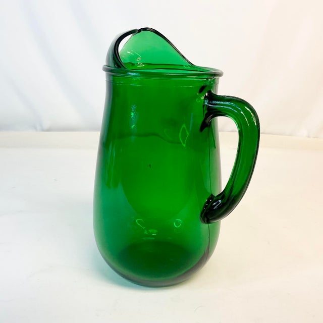 Mid 20th Century Mid-Century Art Deco Anchor Hooking Green Juice Pitcher. For Sale - Image 5 of 9