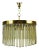 1 of 2 Golden Gilded Brass and Crystal Glass Chandelier by Christoph Palme, 1960 For Sale