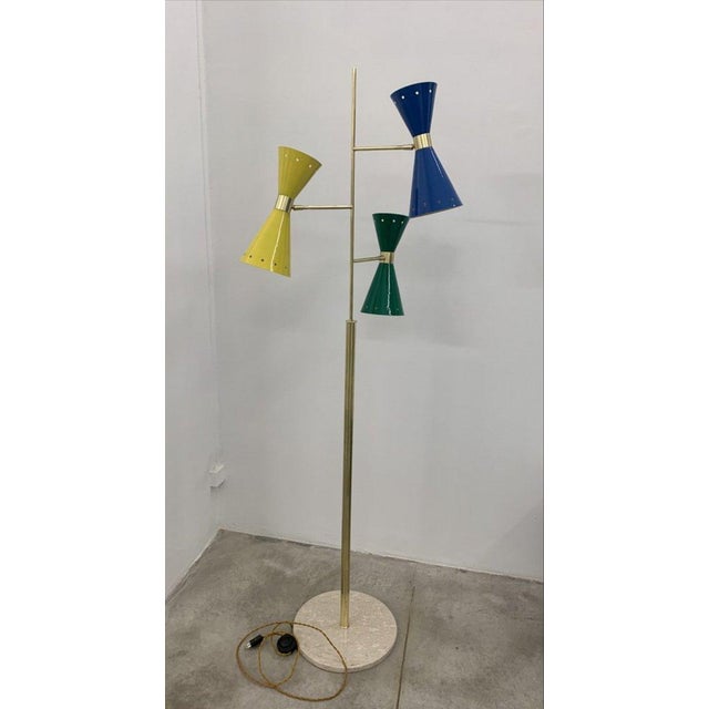 Metal Floor Lamp with 3 Adjustable Cones from Stilnovo, Italy, 1950s For Sale - Image 7 of 7