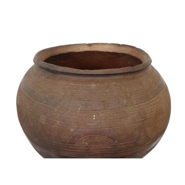 Tribal Vintage African Water Bida Vessel on Stand For Sale - Image 4 of 6