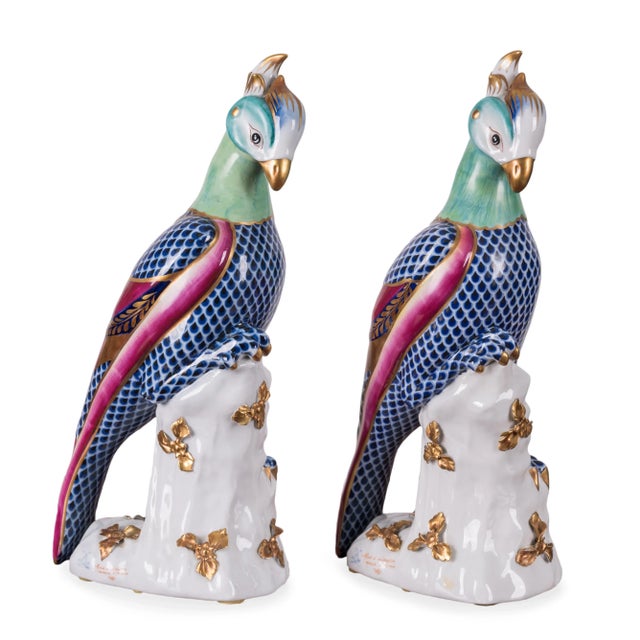 Blue Sevres Style Porcelain Phoenix - a Pair For Sale - Image 8 of 8