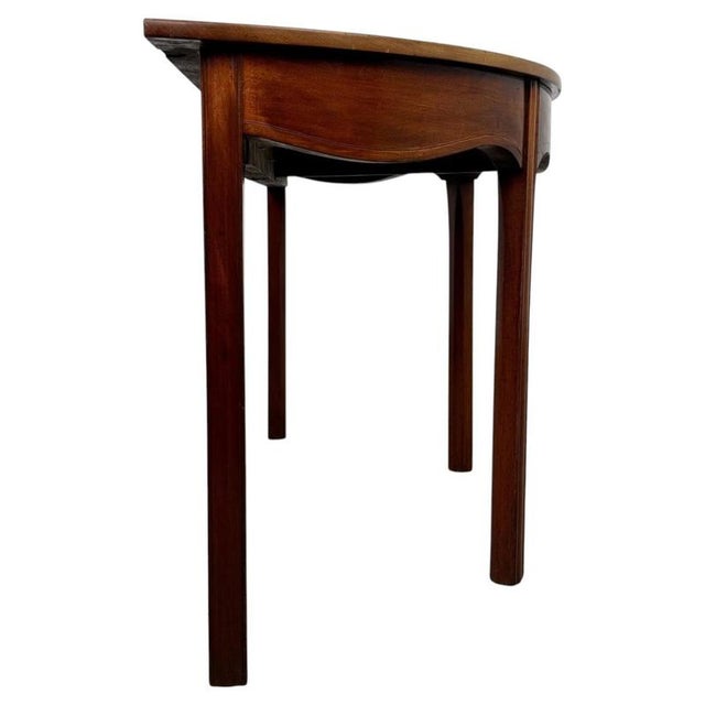 18th Century English Mahogany Demi-Lune Console Table For Sale - Image 4 of 8