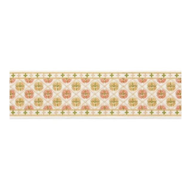 The House of Scalamandré Hansel Embroidered Tape Fabric, Citrus Twist For Sale