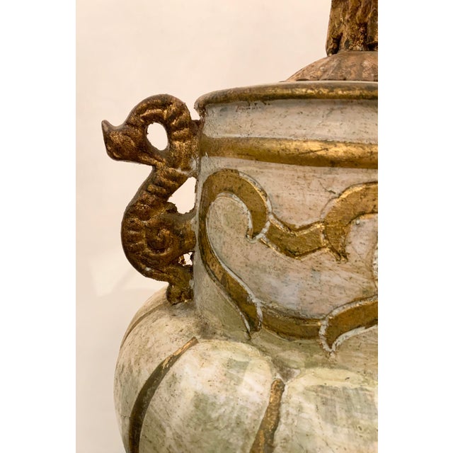 Gold Gilt Lamp With 3-Dimensional Over-Scale Metal Flowers For Sale - Image 8 of 13