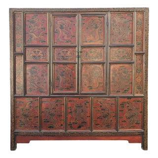 19th Century Tibetan Hand Painted Cabinet For Sale