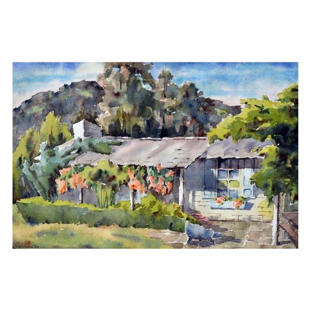 Elegant mid century landscape by Sidney Williams (American, 20th century). Signed "Sidney Williams" and dated '62 in the...