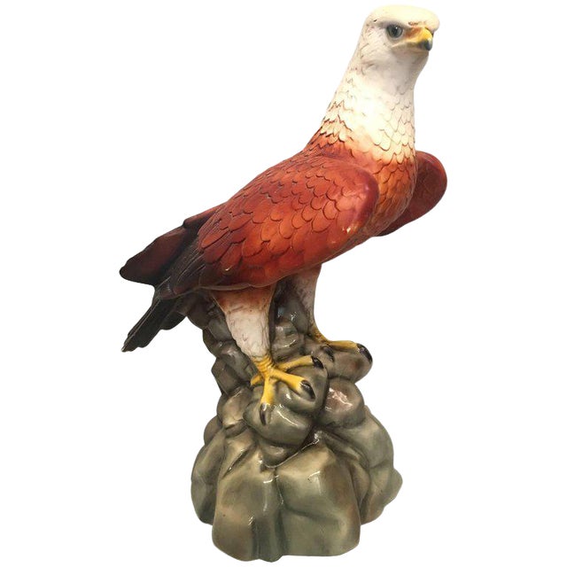 20th Century Large Italian Glazed Terra Cotta Eagle For Sale
