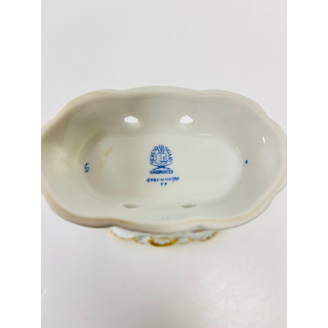 1990s Herend Chinese Bouquet Multicolor 4" Oval Footed Urn For Sale - Image 10 of 10