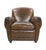 English Matthew Izzo Home Leather Gustav Library Club Chair For Sale - Image 3 of 3