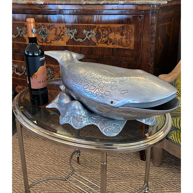 Gray Arthur Court Pewter Whale-Shaped Covered Tureen/Ice Bucket on Stand For Sale - Image 8 of 8