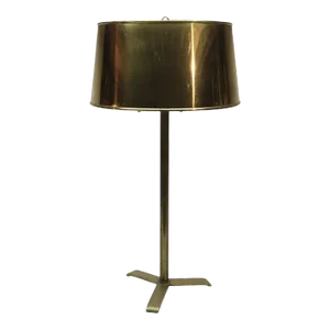 Mid 20th Century Brass Lamp With Brass Shade