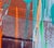 Veiled Horizon. III White Framed Surreal Vibrant Orange/Green Painting For Sale - Image 4 of 5
