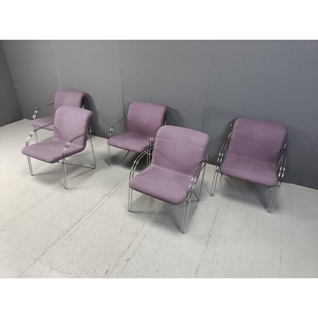 Danish Armchairs by Alfred Hofmann for Gispen/ Labofa, 1970s, Set of 5 For Sale - Image 6 of 11