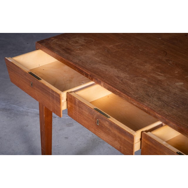 Vintage Danish Teak Desk by Severin Hansen for Haslev Møbelfabrik, 1950s For Sale - Image 6 of 12