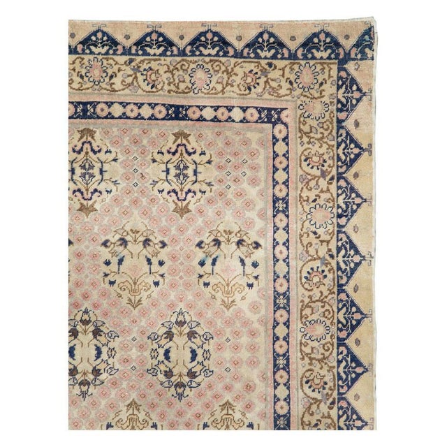 Neoclassical Galerie Shabab Collection Mid-20th Century Handmade Turkish Sivas Accent Rug For Sale - Image 3 of 10