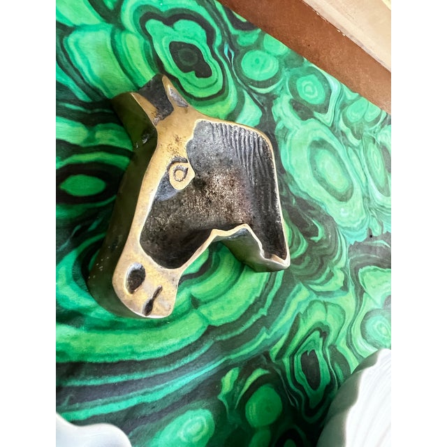 Metal Small Horse Shaped Brass Ashtray For Sale - Image 7 of 8