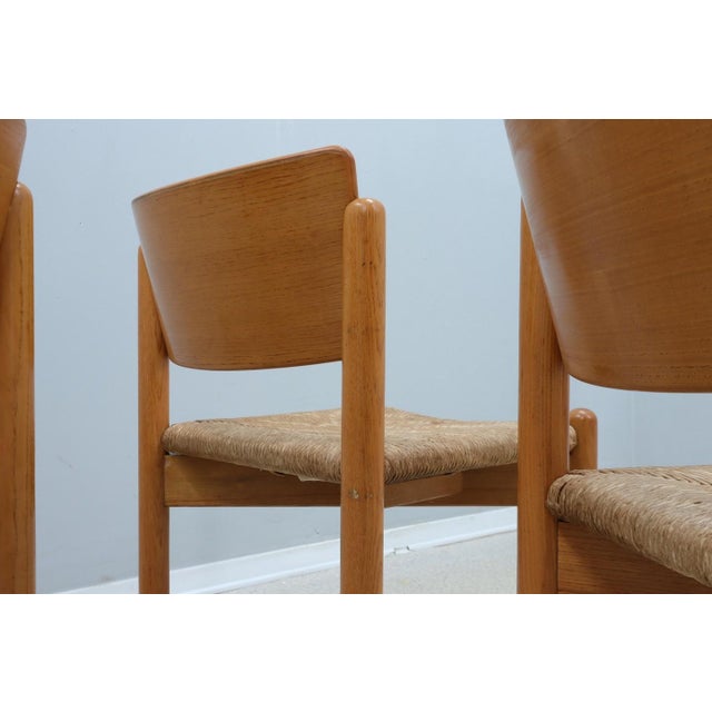 Textile Vintage Rustic Dining Chairs with Straw Seat attributed to Renato Toso, 1970s, Set of 4 For Sale - Image 7 of 16