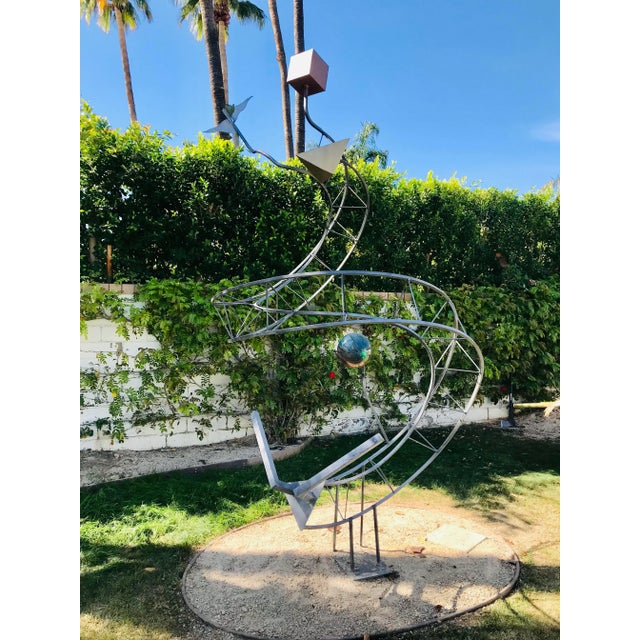 1980s Postmodern Steel Spiral Outdoor Sculpture For Sale - Image 12 of 13