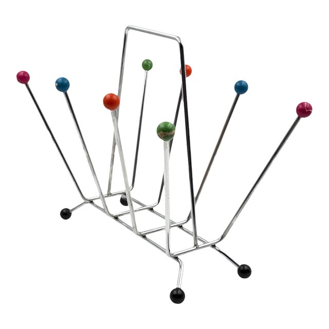 Space Age Magazine Rack, in the Manner of Charles and Ray Eames, Italy 1970s For Sale