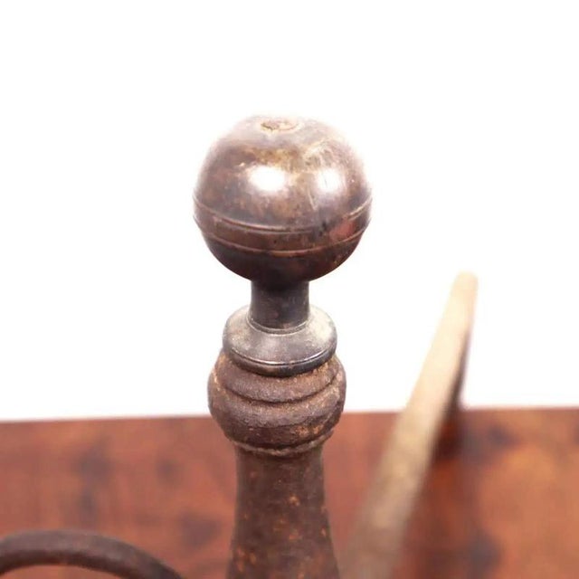 Wrought Iron Andirons, Set of 2 For Sale - Image 3 of 8