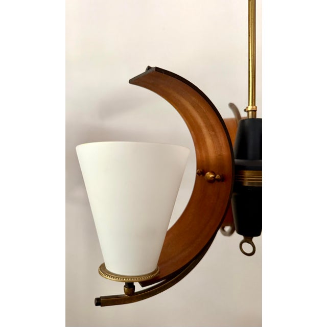 Stilnovo Mid-Century Danish Modern 3-Light Chandelier Attributed to Stilnovo For Sale - Image 4 of 11