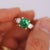 Metal 3.38 Carat Colombian Emerald & Diamond Filigree Three Stone Ring, Size 8 For Sale - Image 7 of 10