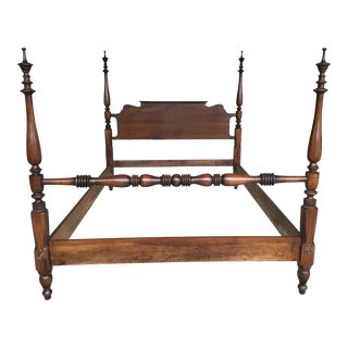 Sprague & Carleton Chippendale Style Cherry Double Poster Bed For Sale