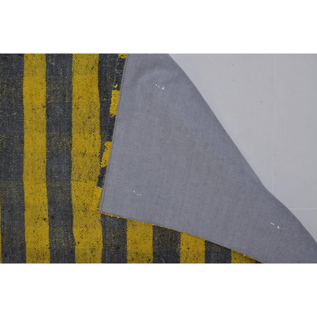 Neutral Stripe Vintage Wool Kilim Rug For Sale In Phoenix - Image 6 of 7
