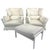 Dimensions: H 38.5” x W 36.2” x D 35.4” x SH 15.7” (ottoman) H 16” x W 28.7” x D 20.8”. Pair of Italian white leather...