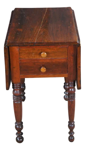 Antique Early American Federal Cherry Drop Leaf Parlor Side Accent Table